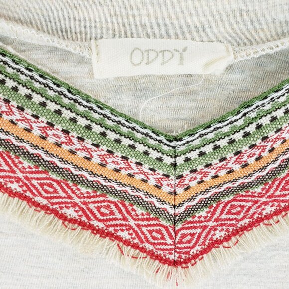 ODDI Women's Long Sleeve Boho Raglan Top Size Large Made in USA - Picture 4 of 9